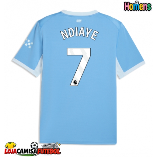 Camisa de Futebol Manchester City Iliman Ndiaye #7 Equipamento Principal 2026-27 Manga Curta